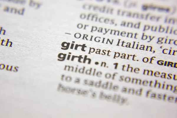 Word or phrase Girt in a dictionary. — Stock Photo, Image