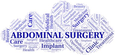 Abdominal Surgery kelime bulut vektör sadece metin ile yapılan.