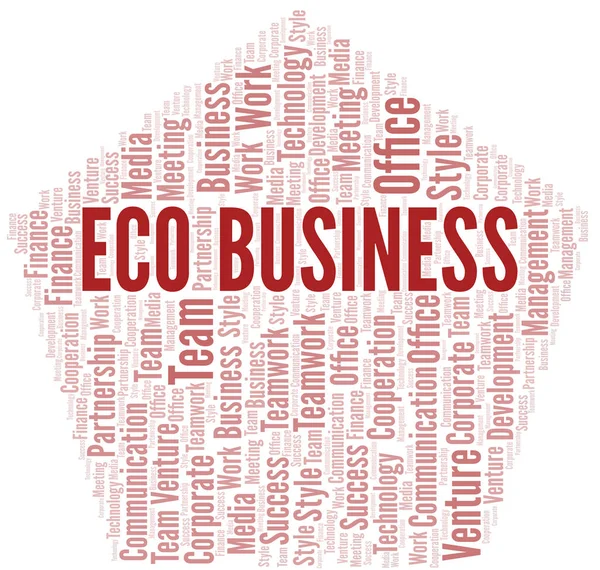 Eco Business Ordmoln. Collage gjort med endast text. — Stock vektor