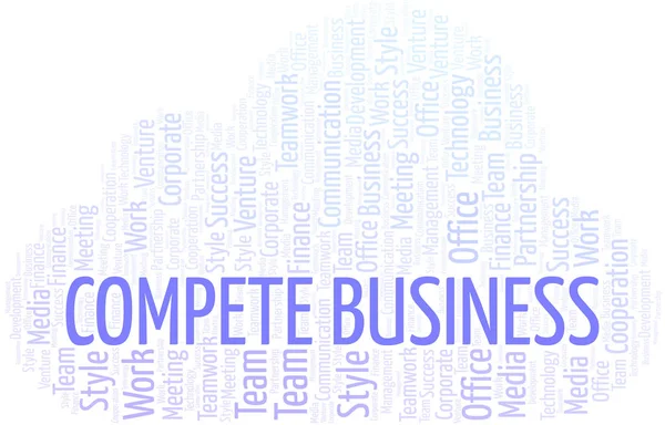 Compite Business Word Cloud. Collage hecho solo con texto . — Vector de stock