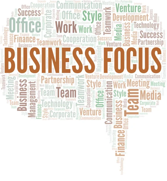 Business Focus nube de palabras. Collage hecho solo con texto . — Vector de stock