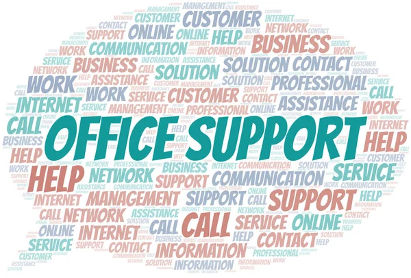 Office Support vector de nube de palabras hecho solo con texto . — Archivo Imágenes Vectoriales