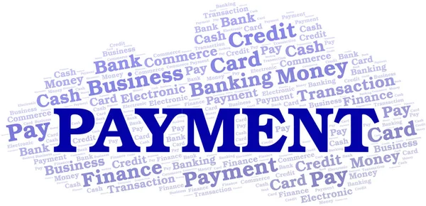 Ödeme kelime bulutu. Yalnızca metin ile yapılan vektör.