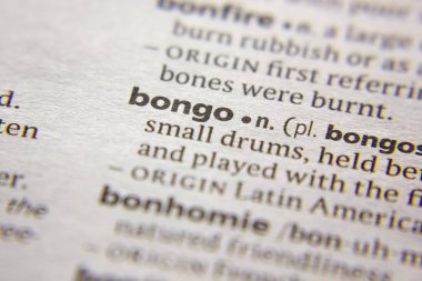 Sözlükte Bongo sözcüğü veya tümceciği.