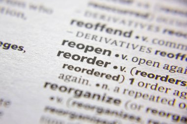 Sözlükte sözcük veya tümcecik yeniden sıralı.