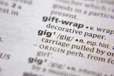 Sözlükteki sözcük veya tümcecik Gig.