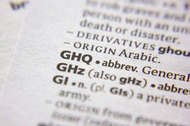 Sözlükte kelime veya ifade Ghq kısaltması.