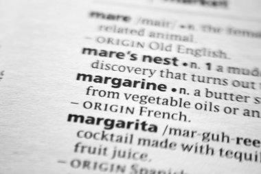 Sözlükte Margarin sözcüğü veya tümceciği.