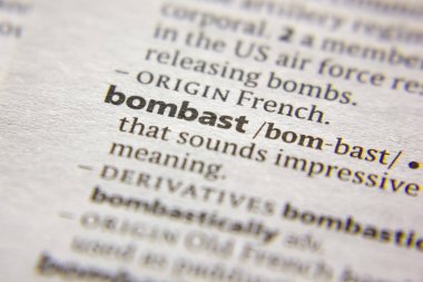 Sözlükte Sözcük veya sözcük Bombast.