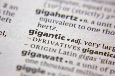 Sözlükteki Sözcük veya sözcük Gigantic.