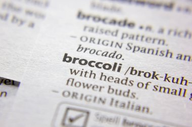 Sözlükte Brokoli sözcüğü veya tümceciği.