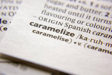 Sözlükte Karamelize kelimesi veya deyimi.