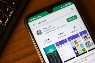 İvanovsk, Rusya-26 Haziran 2019: akıllı telefonun ekranında AppLock uygulaması.