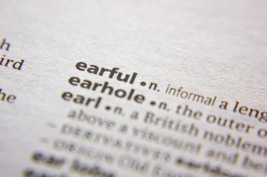 Sözlükte Earful sözcüğü veya tümceciği.