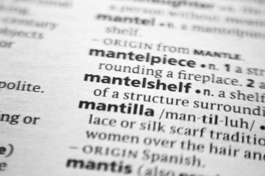 Sözlükte Mantelshelf sözcüğü veya tümceciği.