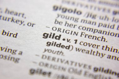 Sözlükte Yaldızlı sözcük veya tümcecik.