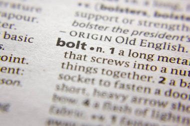 Sözlükteki sözcük veya tümceci Bolt.