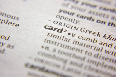 Sözlükteki sözcük veya tümcecik Kartı.