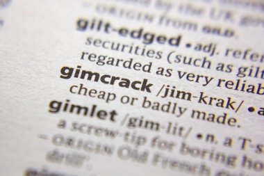 Sözlükteki Sözcük veya tümcecik Gimcrack.