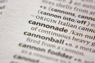 Sözlükte Word veya ifade Cannonade.