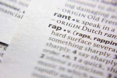 Sözlükteki sözcük veya ifade Rap.