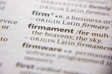 Sözlükteki sözcük veya tümcecik Firmament.