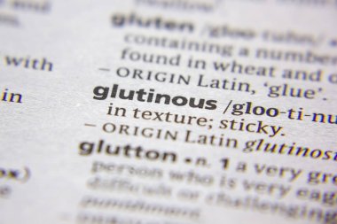 Sözlükte Sözcük veya tümcecik Glutinous.