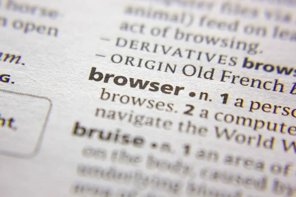 Word or phrase Browser in a dictionary. — Stock Photo, Image