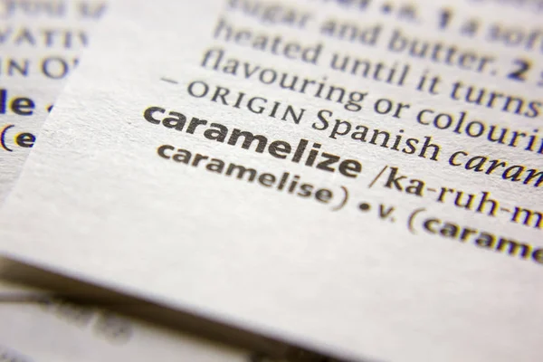 Sözlükte Karamelize kelimesi veya deyimi.