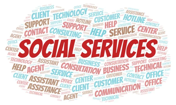 Servicios Sociales word cloud . —  Fotos de Stock