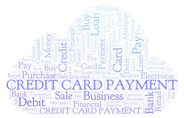 Cartão de crédito nuvem palavra de pagamento . — Fotografia de Stock
