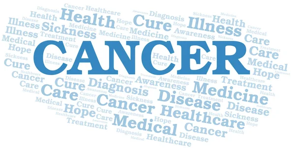 Cancer word cloud. Vector made with text only. — Stock Vector