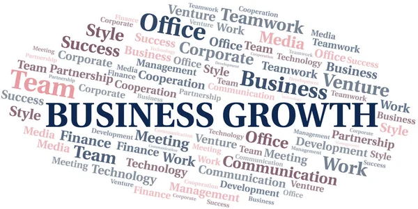 Crescimento de negócios nuvem de palavras. Colagem feita apenas com texto . — Vetor de Stock