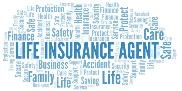 Life Insurance agent Word Cloud vector gemaakt met alleen tekst. — Stockvector