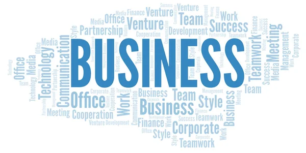 Business Word Cloud. Collage gjort med endast text. — Stock vektor