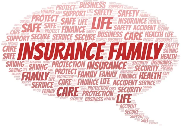 Insurance Family word cloud vector made with text only. — Stock Vector