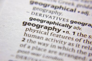 Sözlükte Sözcük veya tümcecik Coğrafya.