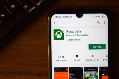 İvanovsk, Rusya-07 Temmuz 2019: Smartphone veya tabletin ekranında Xbox Beta uygulaması.