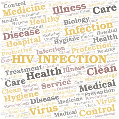 Hiv Enfeksiyon kelime bulut vektör sadece metin ile yapılan.