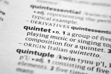 Sözlükteki sözcük veya tümcecik Beşlisi.