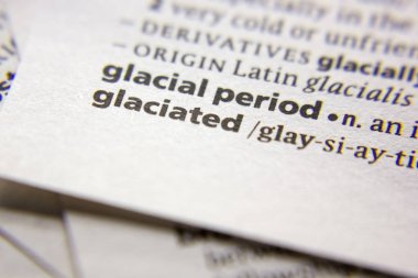 Kelime veya cümle bir sözlükte glaciated.