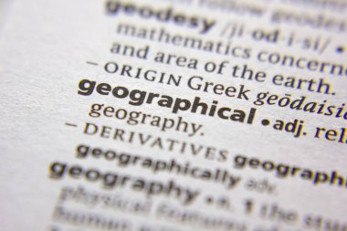 Sözlükte Coğrafi Sözcük veya tümcecik.