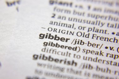 Sözlükte Kelime veya ifade Gibber.