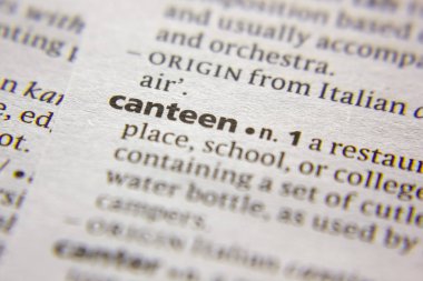 Kelime veya cümle Canteen bir sözlük.