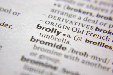 Kelime veya cümle Brolly bir sözlük.