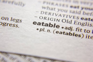 Kelime veya cümle bir sözlükte Eatable.
