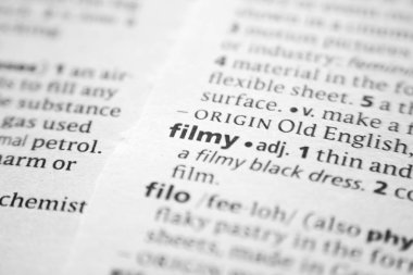 Sözlükte filmy sözcüğü veya tümceciği.