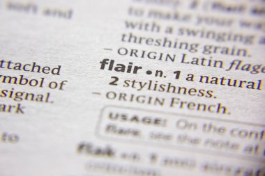 Sözlükte Sözcük veya tümcecik Flair.