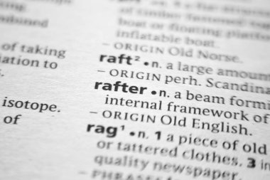 Sözcük veya ifade Rafter bir sözlük.