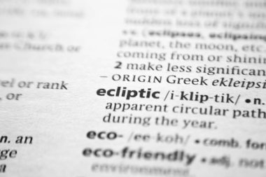 Sözcük veya ifade bir sözlükte Ekliptic.